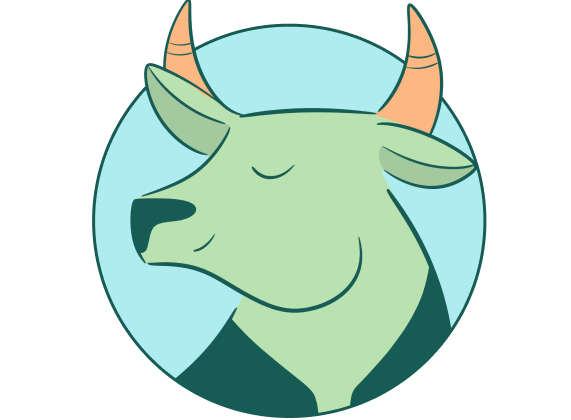 Colorful icon of a bull